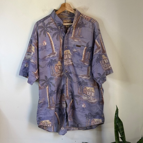 Woolrich Original Outdoorwear Vintage Hawaiian Shirt Men's XL 100% Cotton - Picture 2 of 6